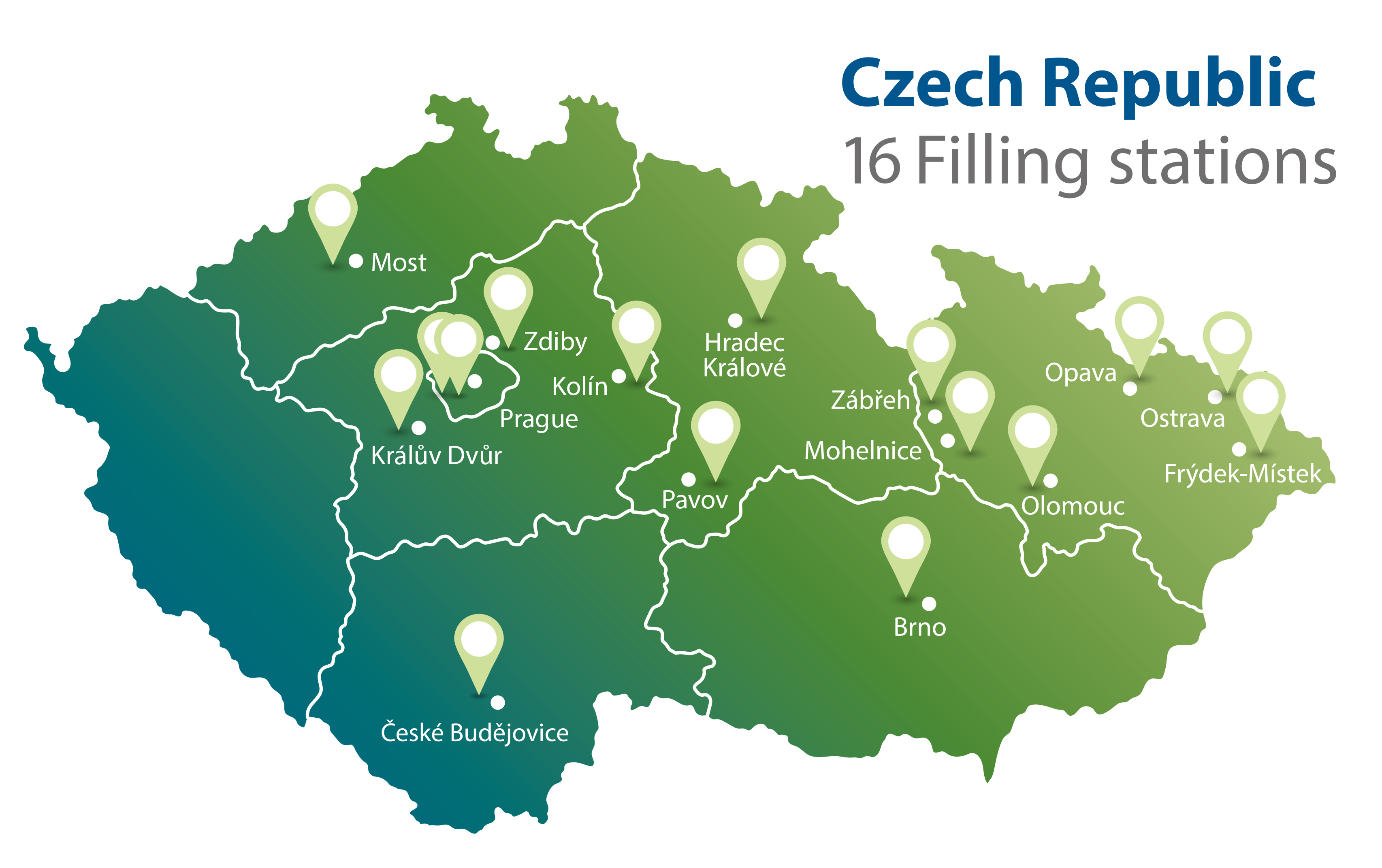 Our CNG stations in the Czech Republic